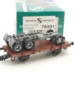 Sachsenmodelle H0 76331 Flachwagen mit Ladung Xf 09, ex US Army in OVP RG9676