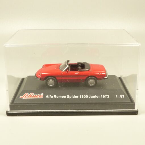 Schuco 1:87 21968 Schuco Alfa Romeo Spider 1300 Junior 1972 rot in PC-Box EX5980
