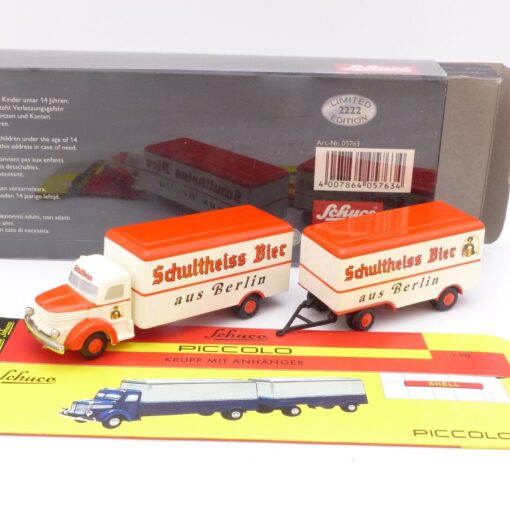 Schuco Piccolo 1:90 Nr.: 05763 Krupp Hängerzug Schultheiss Bier, in OVP EX1451