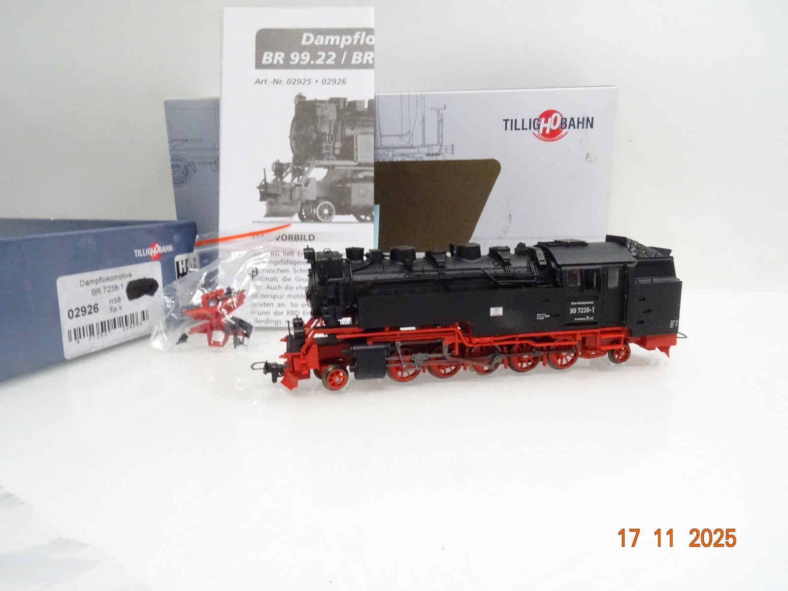 Tillig H0m 02926 Dampflok BR 99 7238-1 der HSB in OVP JL4523