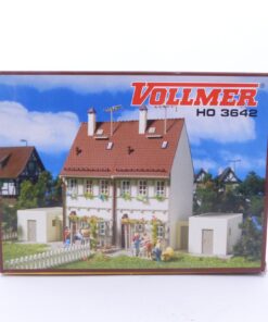 Vollmer H0 Bausatz 3642 Doppelhaus mit Garagen in ungeöffneter OVP EX6053