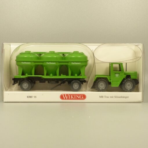 Wiking 1:87 038598 MB Trac mit Siloanhänger Raiffeisen in OVP EX7149 – Bild 4