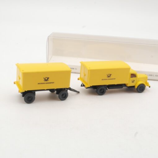 Wiking 1:87 055001 MB L5000 Kofferhängerzug Bundespost in OVP RR3340 – Bild 3