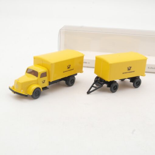 Wiking 1:87 055001 MB L5000 Kofferhängerzug Bundespost in OVP RR3340