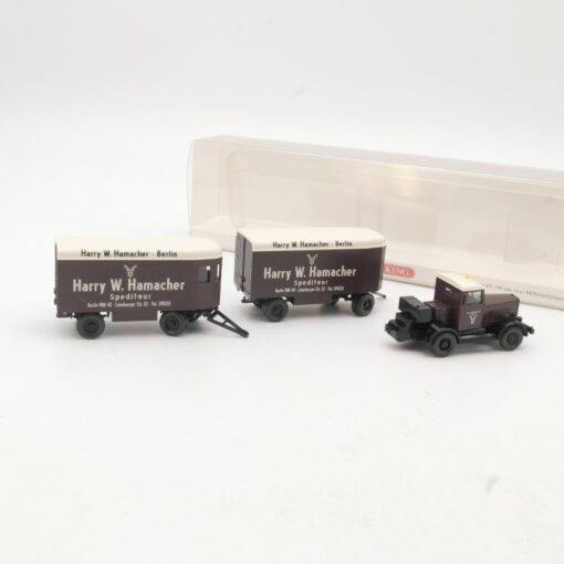 Wiking 1:87 0851 01 Hanomag ST100 mit 2 Möbelanhängern in OVP RR3366 – Bild 3