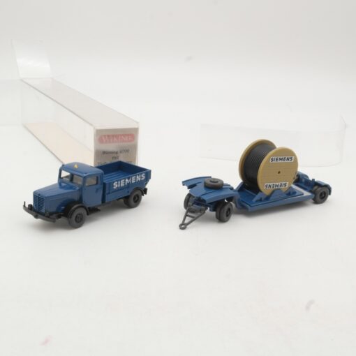 Wiking 1:87 27852 Büssing 8000 mit Tiefladeanhänger Siemens in OVP RR1129