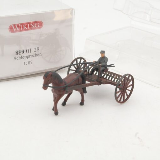 Wiking 1:87 8890128 Schlepprechen mit Pferd in OVP RR3144