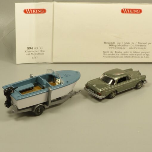 Wiking 1:87 8944030 Klassischer PKW Mercedes mit Motorboot in OVP EX7155 – Bild 3