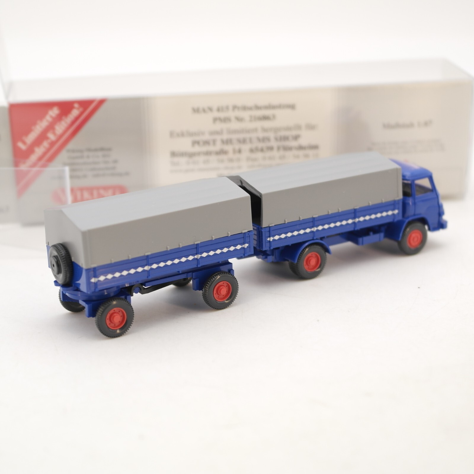 Wiking 1:87 PMS 216863 Pritschenlastzug Serie 800 neuwertig in OVP RG8315 – Bild 3