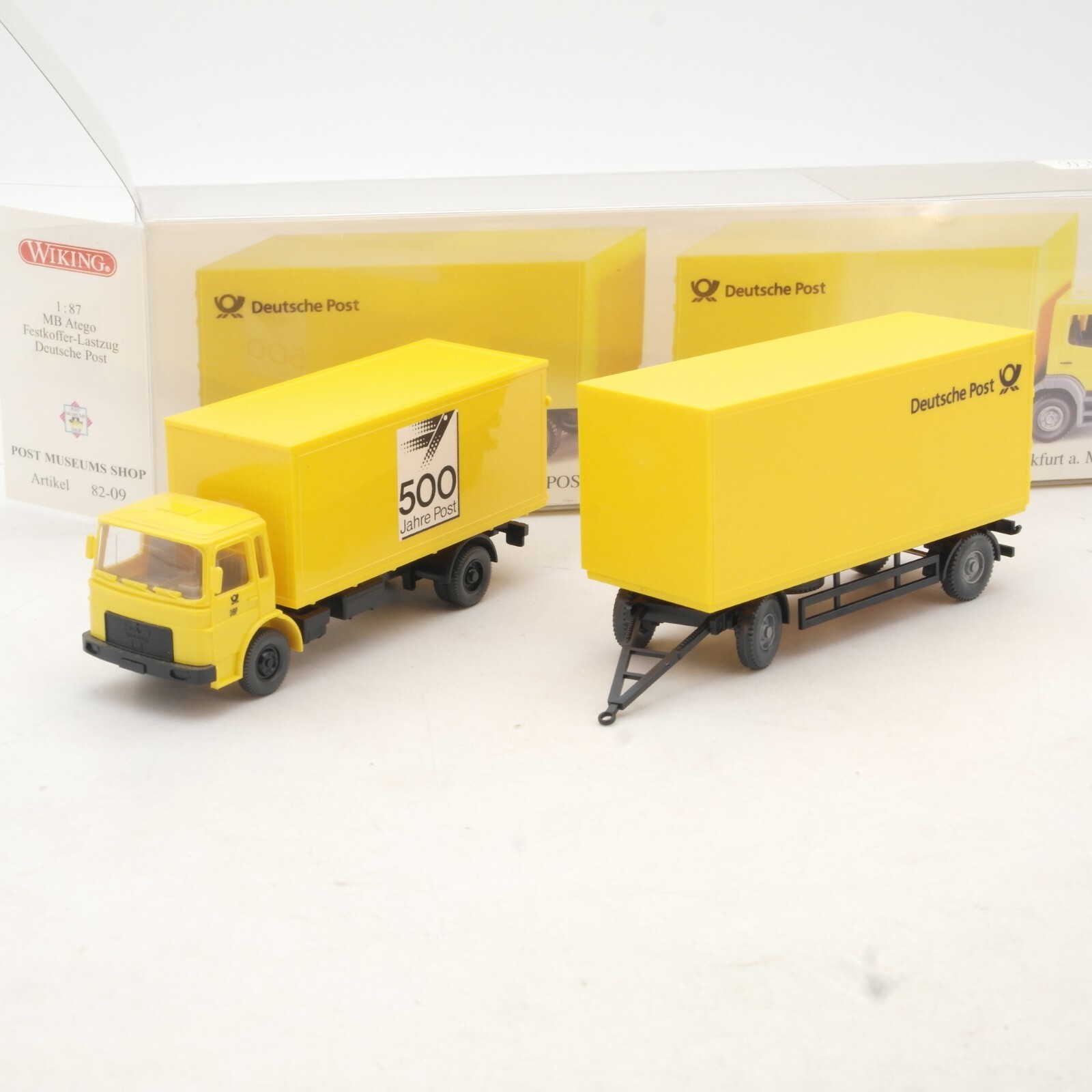 Wiking 1:87 PMS 82-09 MB Atego 1823 Festkoffer-Lastzug Post in OVP QR1109