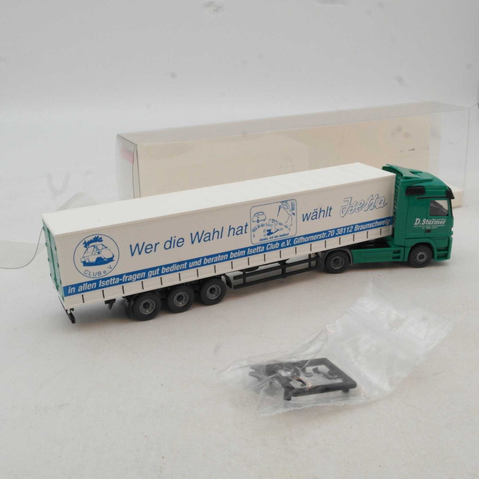 Wiking 1:87 SoMo MB Sattelzug wer die Wahl har wählt Isetta in OVP RG3230 – Bild 3