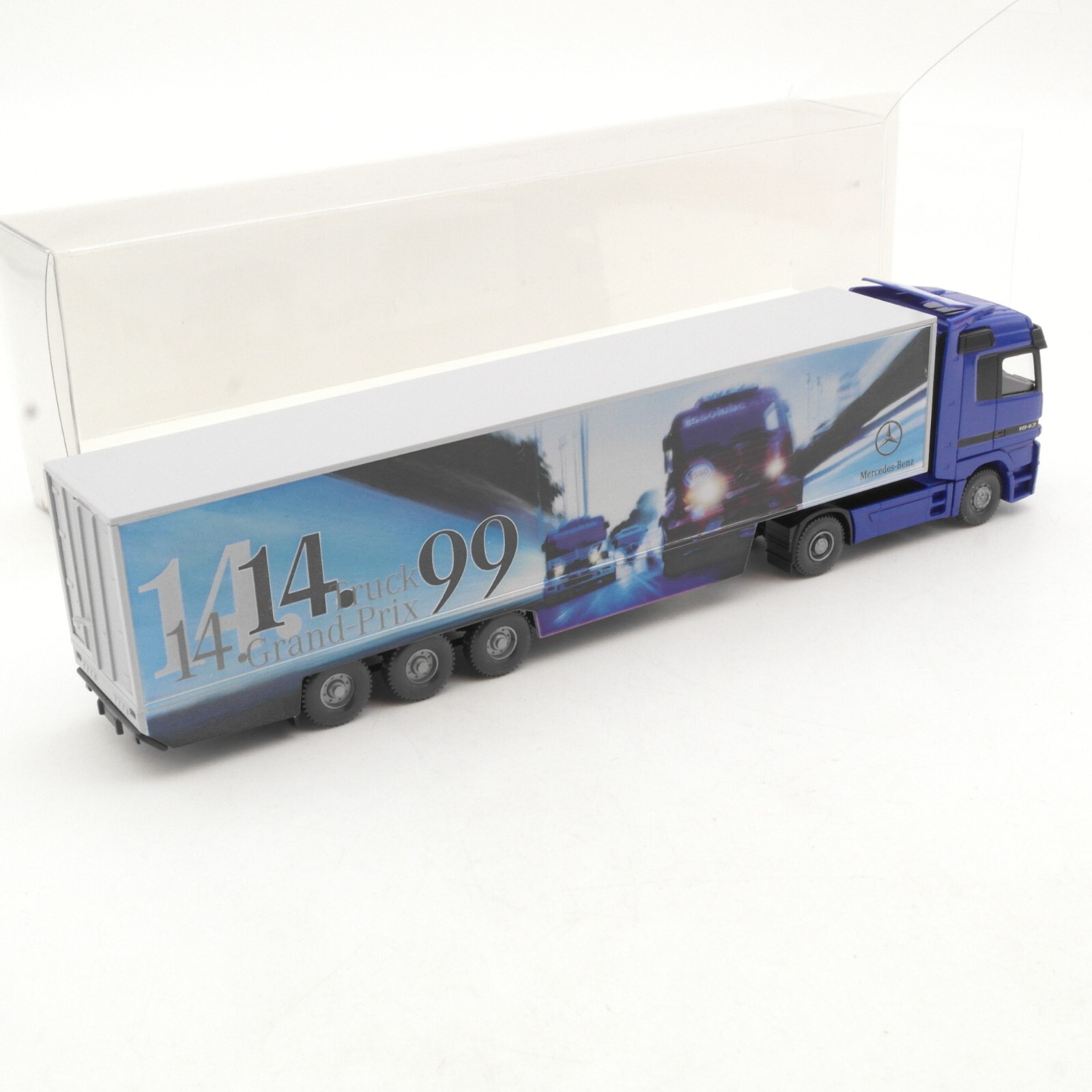 Wiking 1:87 Werbemodell MB Sattelzug 14. Grand Prix Truck 99 in OVP RA6008 – Bild 3