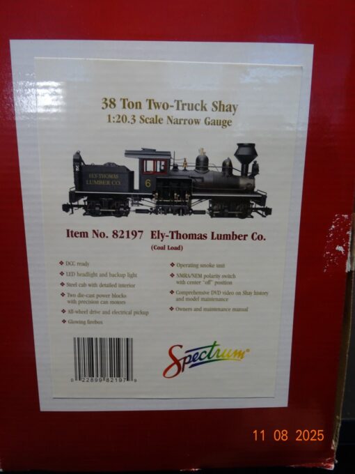 Bachmann Spectrum G 82197 US Dampflok 38 Ton Two-Truck Shay in OVP JL2240 – Bild 9