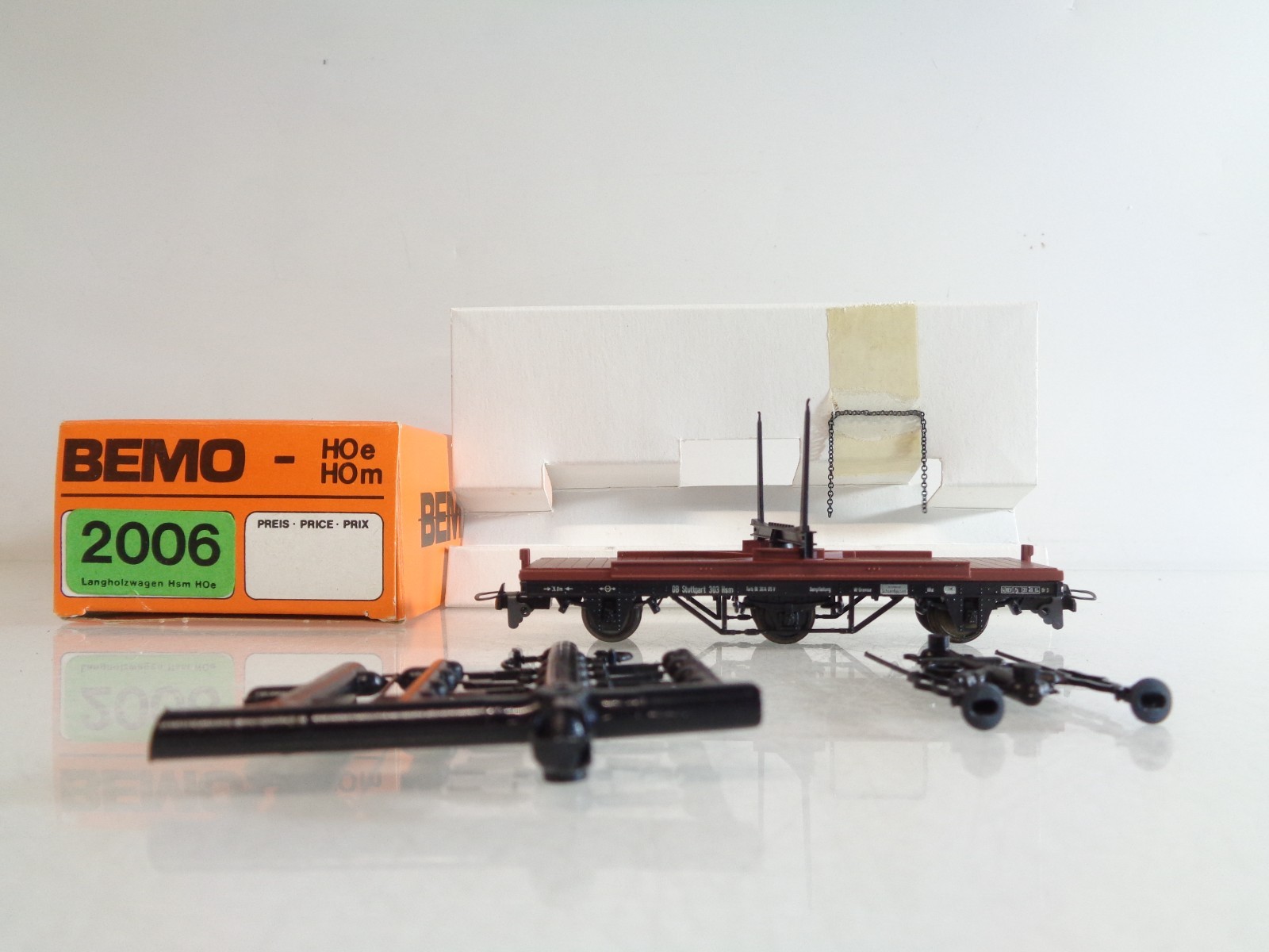 Bemo H0e 2006 Langholzwagen Hsm der DB in OVP BH825