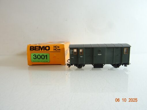 Bemo H0e 3001 Post und Gepäckwagen in OVP BH387
