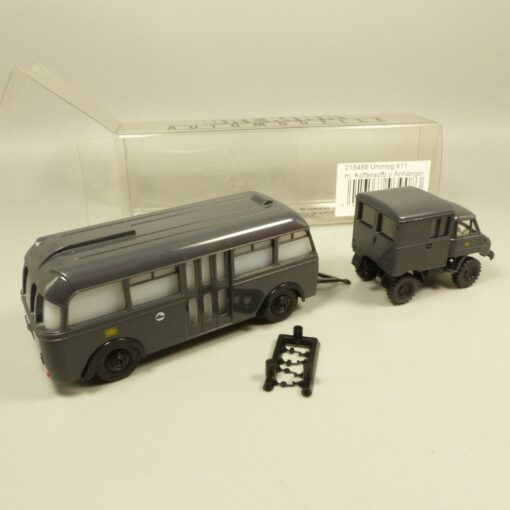 Brekina 1:87 218488 Unimog 411 mit Anhänger Orion Wh 115 DB in OVP EX7194 – Bild 3