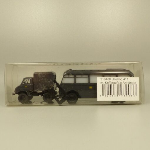Brekina 1:87 218488 Unimog 411 mit Anhänger Orion Wh 115 DB in OVP EX7194 – Bild 4