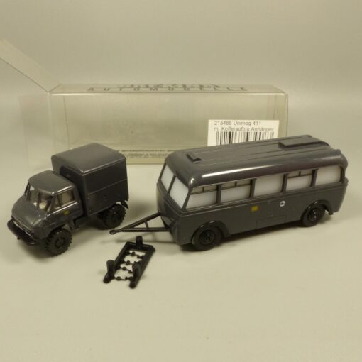Brekina 1:87 218488 Unimog 411 mit Anhänger Orion Wh 115 DB in OVP EX7194