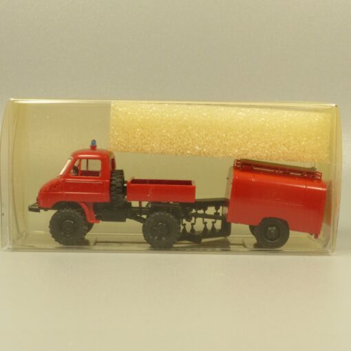 Brekina 1:87 39006 MB Unimog U411 mit Anhänger TSA Feuerwehr in OVP EX7229 – Bild 4