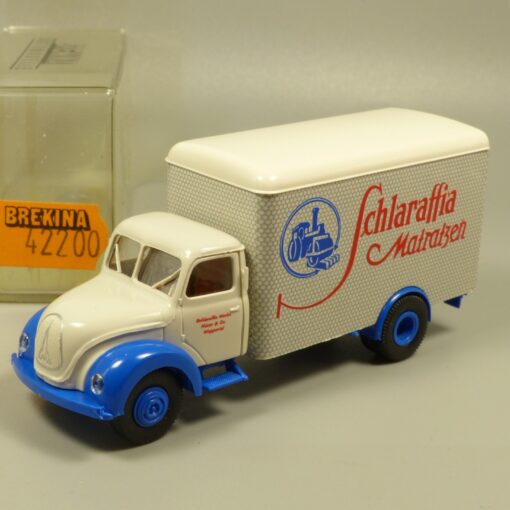 Brekina 1:87 42200 Magirus Mercur Koffer-LKW Schlaraffia Matratzen in OVP EX7226