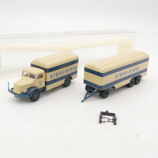 Brekina 1:87 Krupp Mustang Koffer-Hängerzug Stern Biere in OVP RR3608