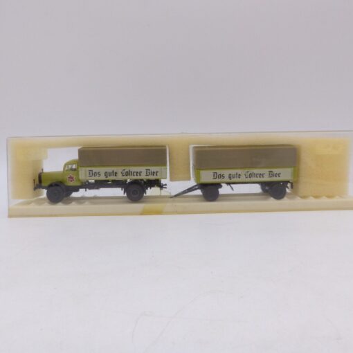Brekina 1:87 Mercedes Benz L5000 Hängerzug Das gute Lohrer Bier, in OVP EB7163 – Bild 4