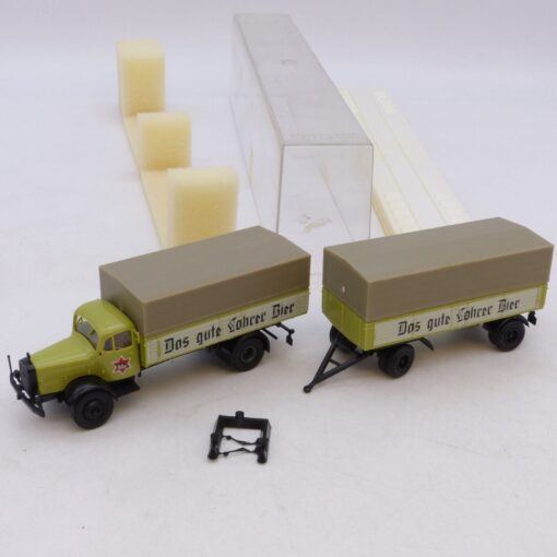 Brekina 1:87 Mercedes Benz L5000 Hängerzug Das gute Lohrer Bier, in OVP EB7163