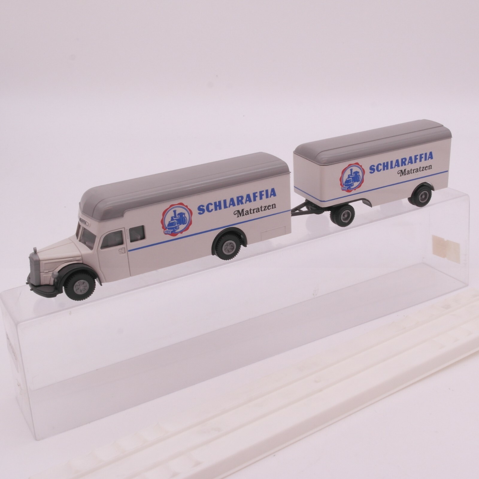 Brekina 1:87 Mercedes Koffer Hängerzug Schlaraffia Matratzen in EVP RT1747