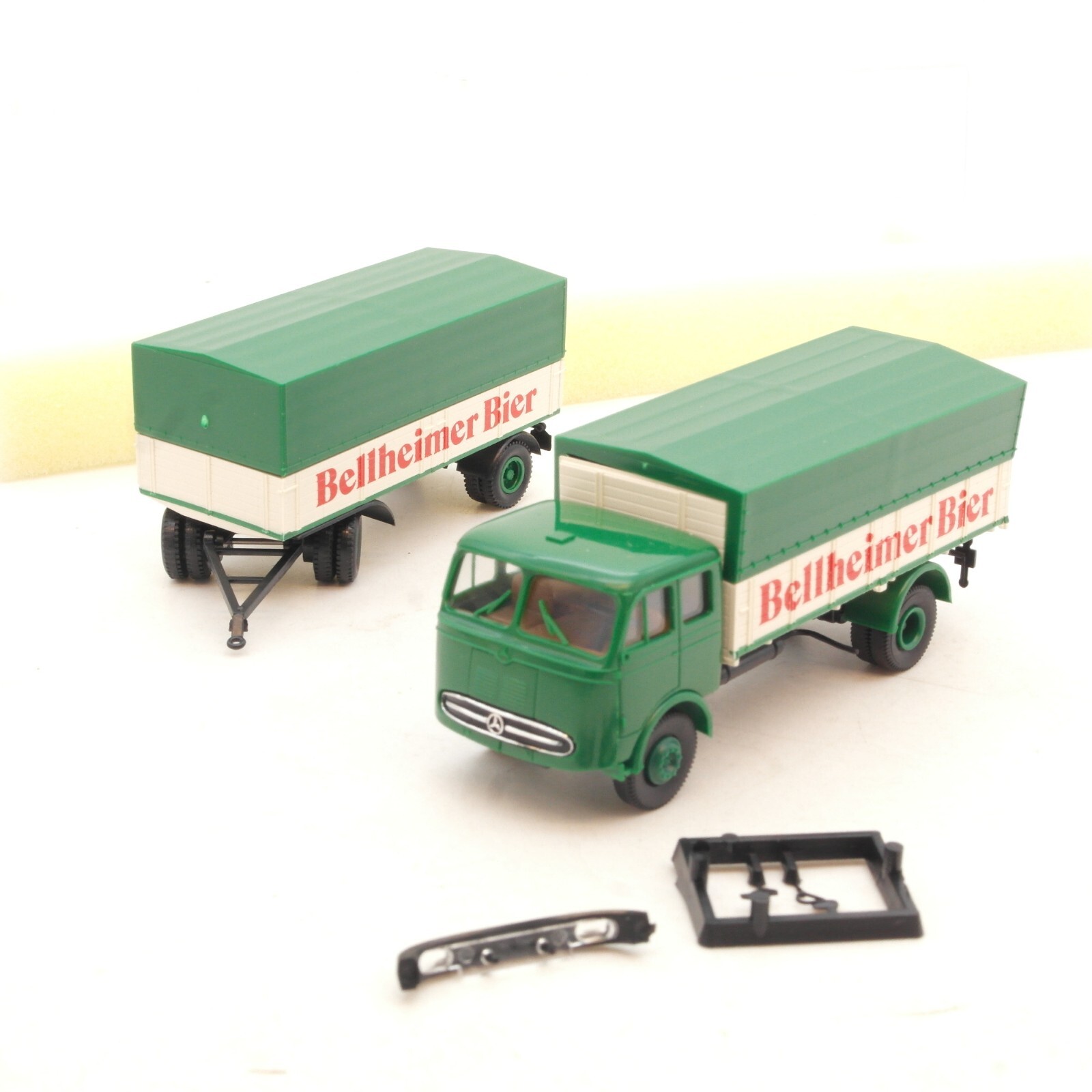 Brekina 1:87 Mercedes MB Hängerzug Bellheimer Bier in OVP RG1073