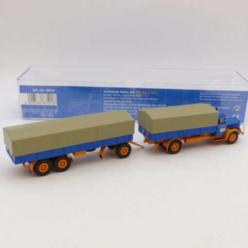 Brekina 1:87 Nr.: 86101 KAELBLE K 832 L Hängerzug neutral, in OVP EX1550 – Bild 3