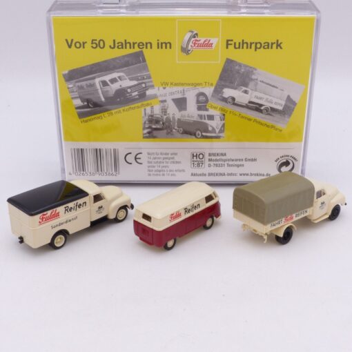 Brekina 1:87 Set Nr.: 90386 - 3 Kleintransporter Fulda Reifen, in OVP EX1556 – Bild 3