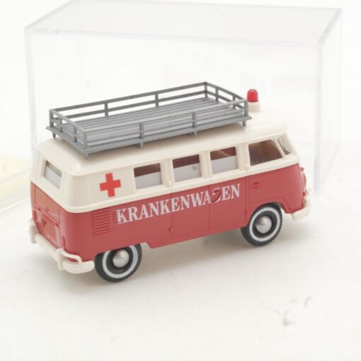 Brekina 1:87 VW T1 Bus Krankenwagen DRK mit Dachträger in OVP QR3130 – Bild 3