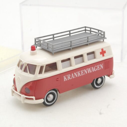 Brekina 1:87 VW T1 Bus Krankenwagen DRK mit Dachträger in OVP QR3130