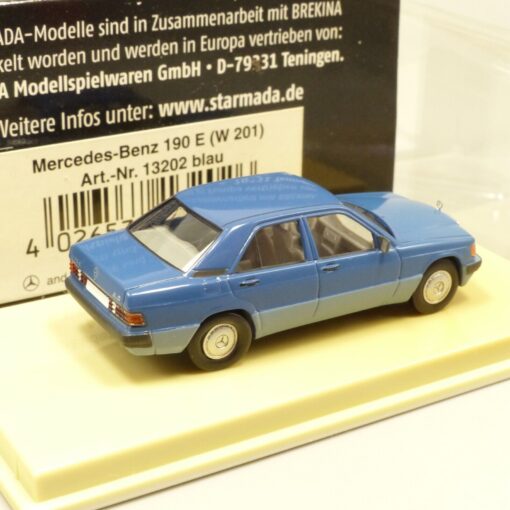 Brekina Starmada 1:87 13202 Mercedes Benz 190 E (W201) blau in OVP EX3958 – Bild 3