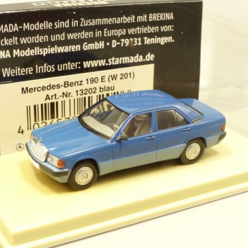 Brekina Starmada 1:87 13202 Mercedes Benz 190 E (W201) blau in OVP EX3958