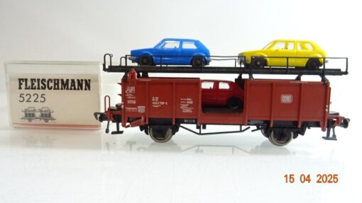 Fleischmann H0 5225 Autotransportwagen mit 4 PKW´s der DB in OVP PR7164