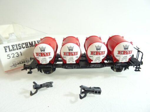 Fleischmann H0 5231 Behältertragwagen EKU der DB in OVP RR884