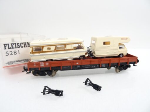 Fleischmann H0 5281 Niederbordwagen mit Ladung Wohnmobil in OVP RR1048 – Bild 3