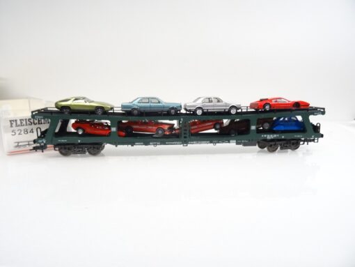 Fleischmann H0 5284 Autotransportwagen mit 9 PKW der DB in OVP RR1042