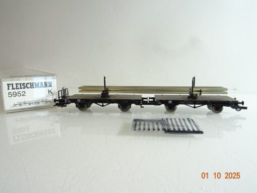 Fleischmann H0 5952K Drehschemelwagen mit Gleisen in OVP BH280