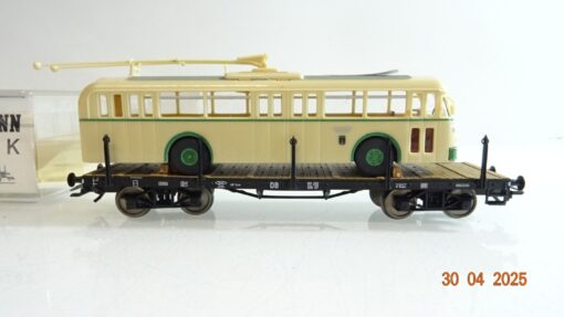 Fleischmann H0 855286 Flachwagen mit O Bus der DB in OVP PR7384 – Bild 3