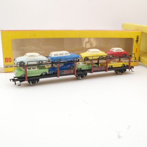 Fleischmann H0 Autotransportwagen 6 31780 mit 8 PKW, siehe Foto in OVP QR3895