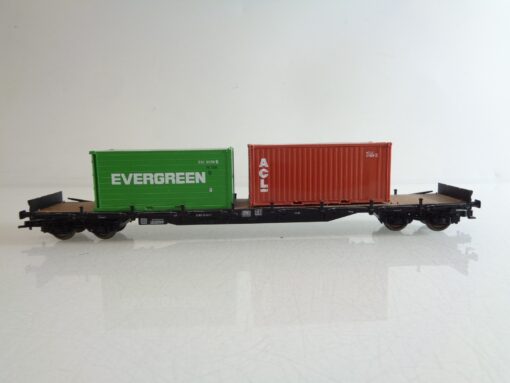 Fleischmann H0 Klapprungenwagen mit 2 Containern der DB BH706 o.