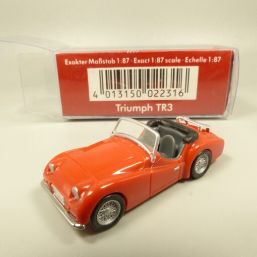 Herpa 1:87 022316 Triumph TR3 rot in OVP EX7501