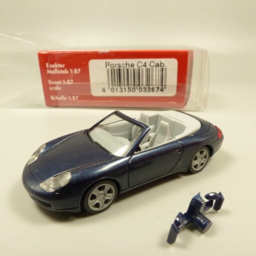 Herpa 1:87 032674 Porsche Carrera 4 Cabrio metallic in OVP EX7511