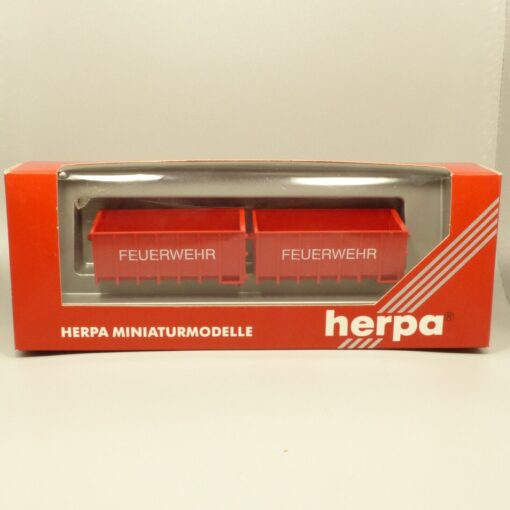 Herpa 1:87 075596 2 Abrollmulden rot Feuerwehr in OVP EX4344 – Bild 4