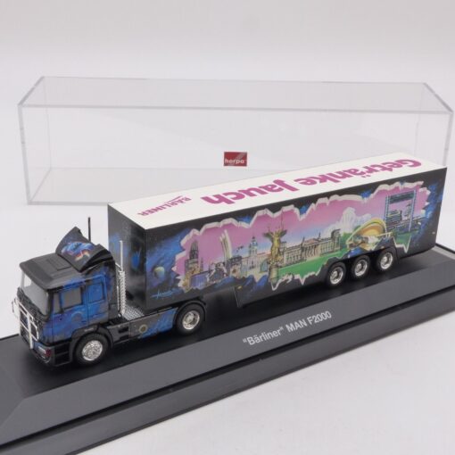 Herpa 1:87 163828 MAN F2000 Sattelzug Getränke Jauch in PC Box EX4107