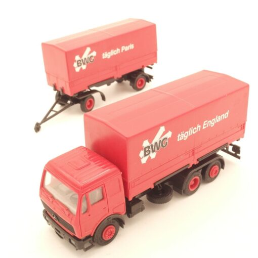 Herpa 1:87 MB NG Wechselpritschen-Hängerzug " BWG ", siehe Bilder o. EZ2682