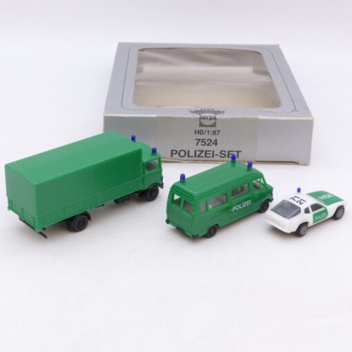 Herpa 1:87 Nr.: 7524 Polizei-Set mit 3 Einsatzfahrzeugen, in OVP EB8754 – Bild 3