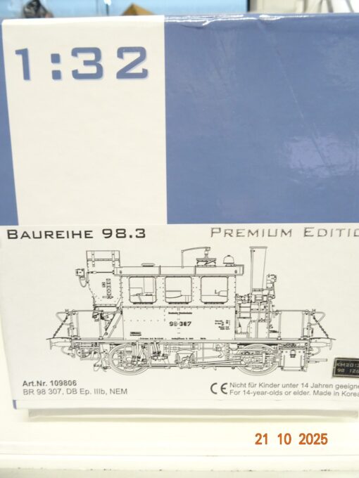 KM1 Spur 1 109805 Dampflok BR 98 301 Glaskasten DB Digital Sound in OVP JL3748 – Bild 11